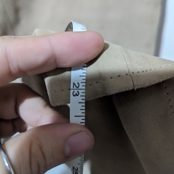 Vintage Faconnable Suede Pants Women’s Size 4 Tan Brown Goatskin Leather Western - Picture 12 of 12